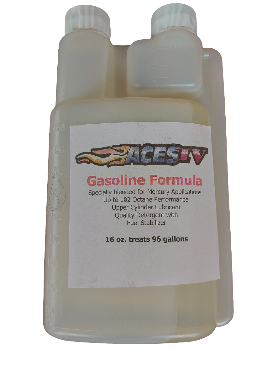 Aces IV four-stroke gasoline formula especially blended for mercury PXS applications.