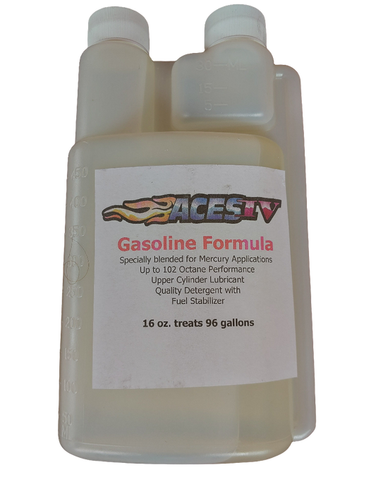 Aces IV four-stroke gasoline formula especially blended for mercury PXS applications.