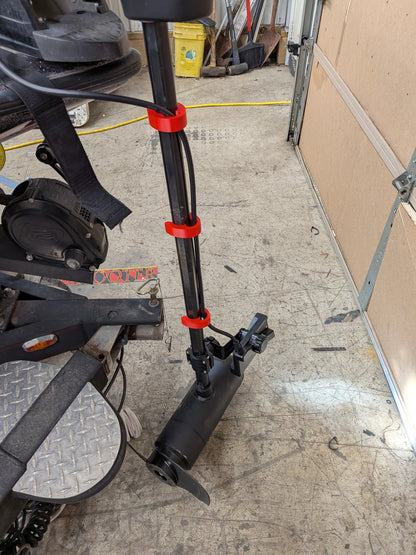 Trolling motor electronic cable management system in red color for ultrex